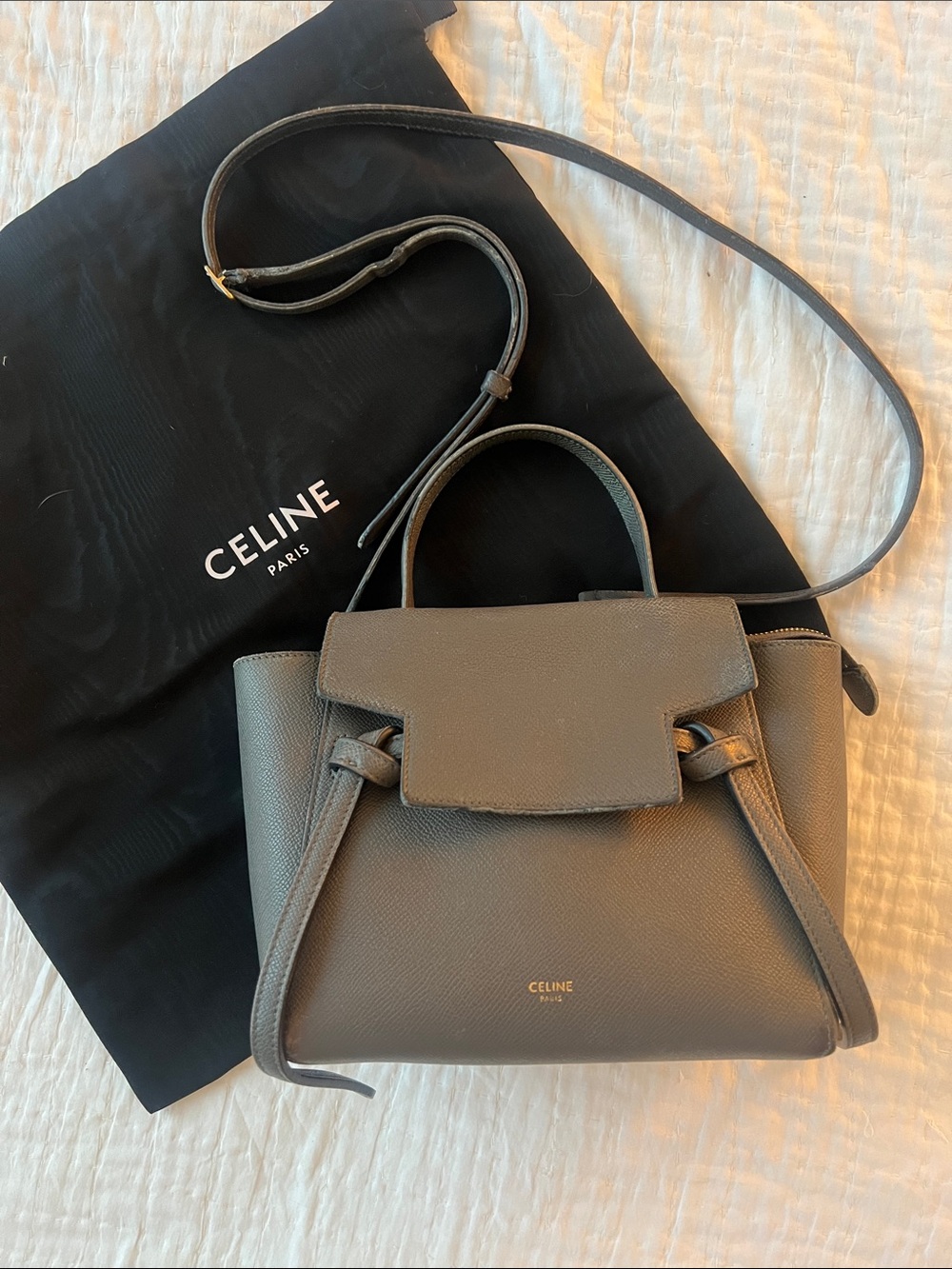 Celine Belt Bag Nano in Textured Leather